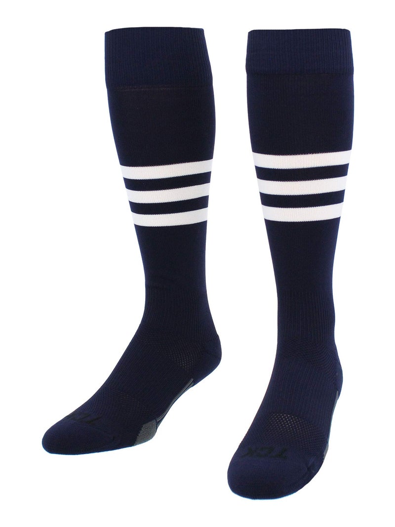 TCK Performance Baseball/Softball Socks (Navy/White, Small) - Image 2